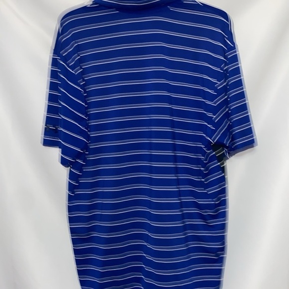 UNDER ARMOUR LOOSE HEATGEAR MENS LG Blue and Black Performance Polo Shirt. CLEAN - Picture 7 of 10